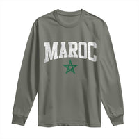 Morocco Maroc Pride Long Sleeve Shirt Moroccan Heritage Vintage Green Star