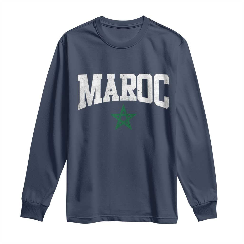 Morocco Maroc Pride Long Sleeve Shirt Moroccan Heritage Vintage Green Star