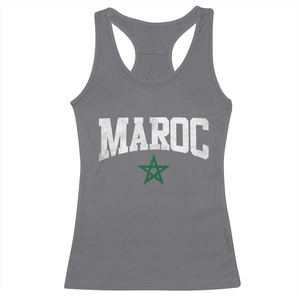 Morocco Maroc Pride Racerback Tank Top Moroccan Heritage Vintage Green Star
