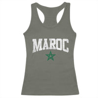Morocco Maroc Pride Racerback Tank Top Moroccan Heritage Vintage Green Star