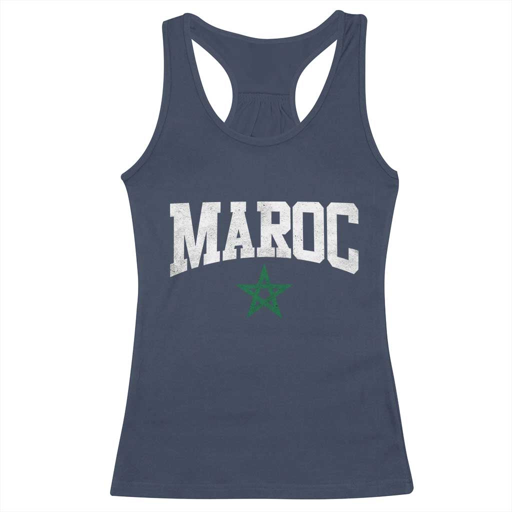 Morocco Maroc Pride Racerback Tank Top Moroccan Heritage Vintage Green Star