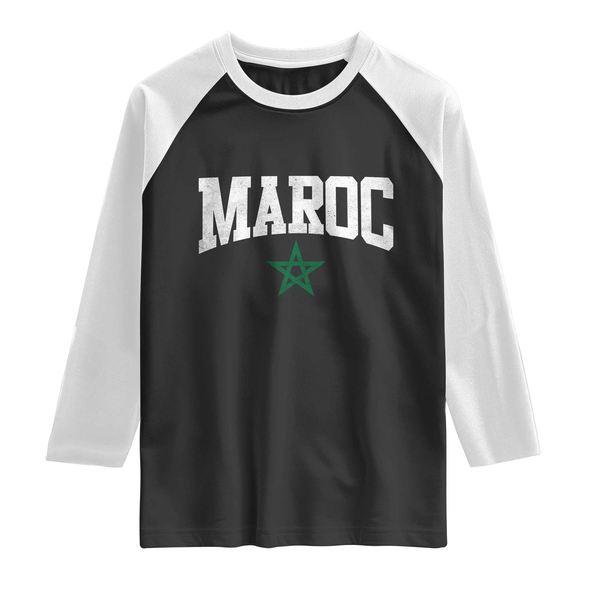 Morocco Maroc Pride Raglan Shirt Moroccan Heritage Vintage Green Star