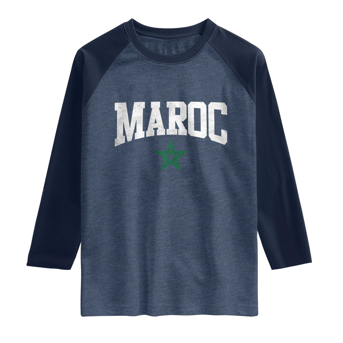 Morocco Maroc Pride Raglan Shirt Moroccan Heritage Vintage Green Star