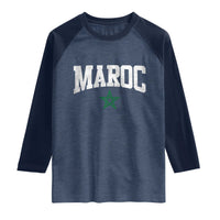 Morocco Maroc Pride Raglan Shirt Moroccan Heritage Vintage Green Star