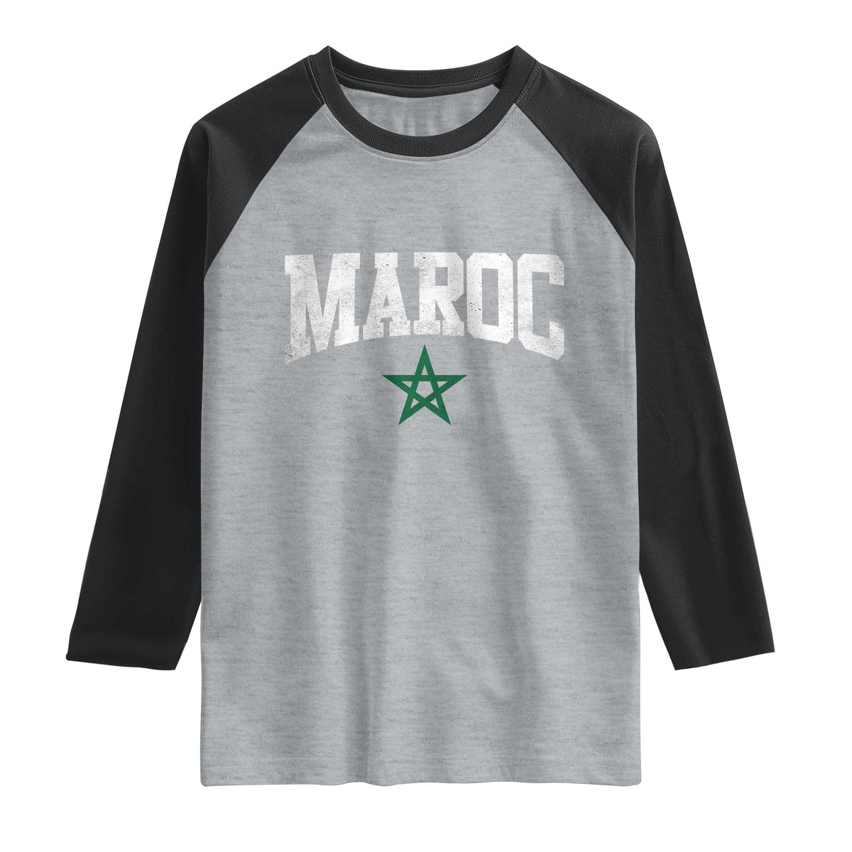 Morocco Maroc Pride Raglan Shirt Moroccan Heritage Vintage Green Star