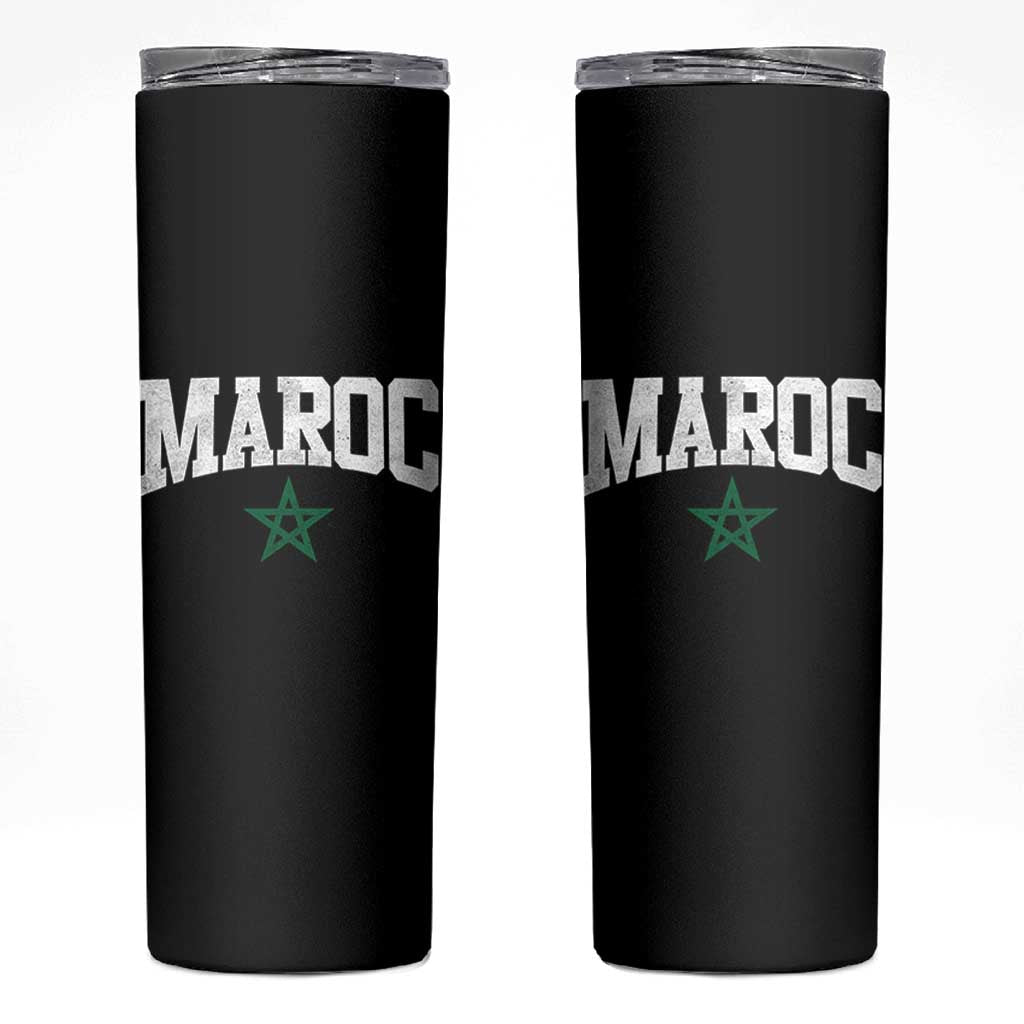 Morocco Maroc Pride Skinny Tumbler Moroccan Heritage Vintage Green Star