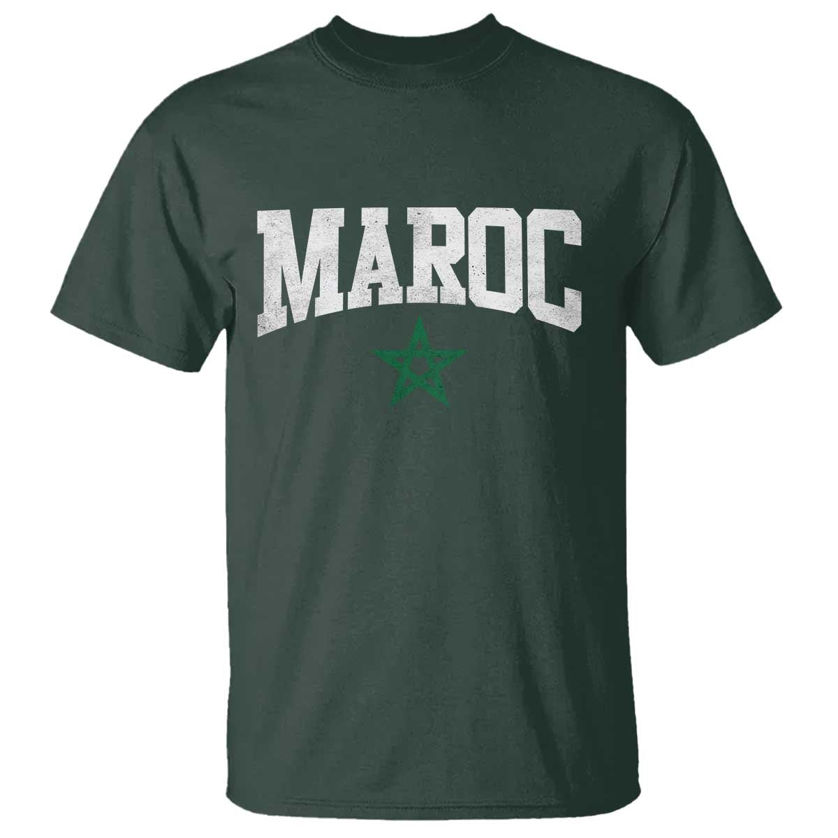 Morocco Maroc Pride T Shirt Moroccan Heritage Vintage Green Star