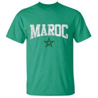 Morocco Maroc Pride T Shirt Moroccan Heritage Vintage Green Star