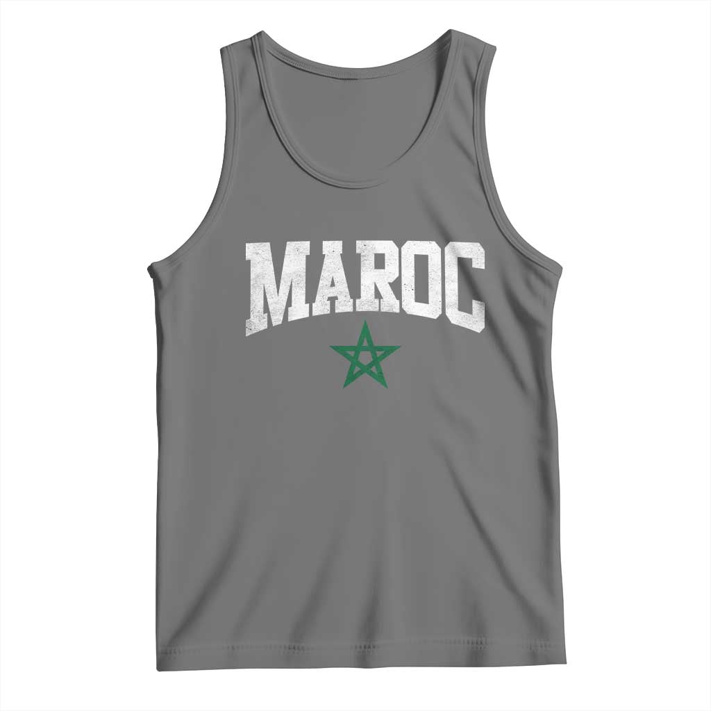 Morocco Maroc Pride Tank Top Moroccan Heritage Vintage Green Star