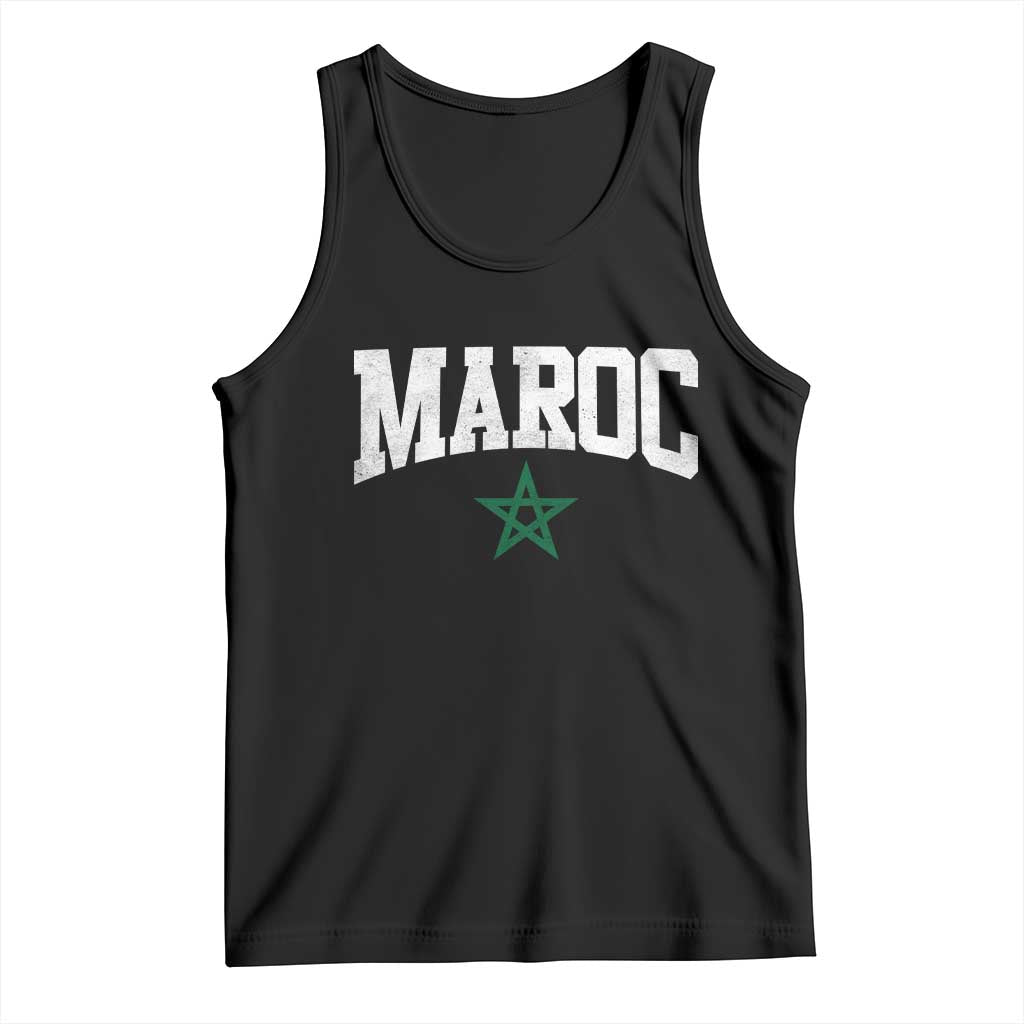 Morocco Maroc Pride Tank Top Moroccan Heritage Vintage Green Star