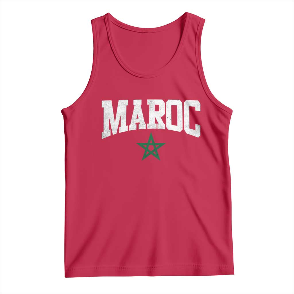 Morocco Maroc Pride Tank Top Moroccan Heritage Vintage Green Star
