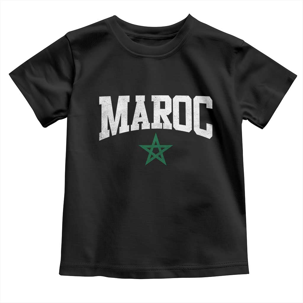 Morocco Maroc Pride Toddler T Shirt Moroccan Heritage Vintage Green Star