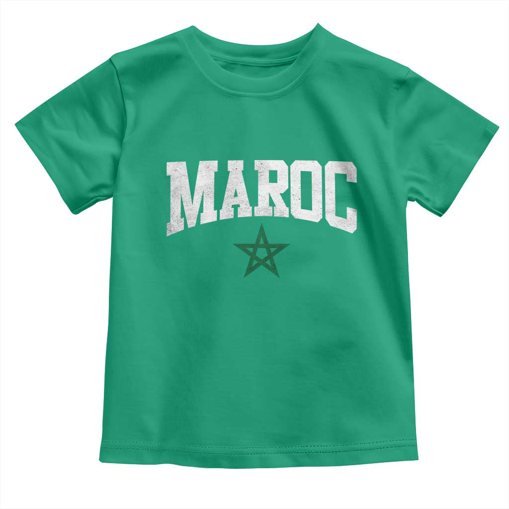 Morocco Maroc Pride Toddler T Shirt Moroccan Heritage Vintage Green Star