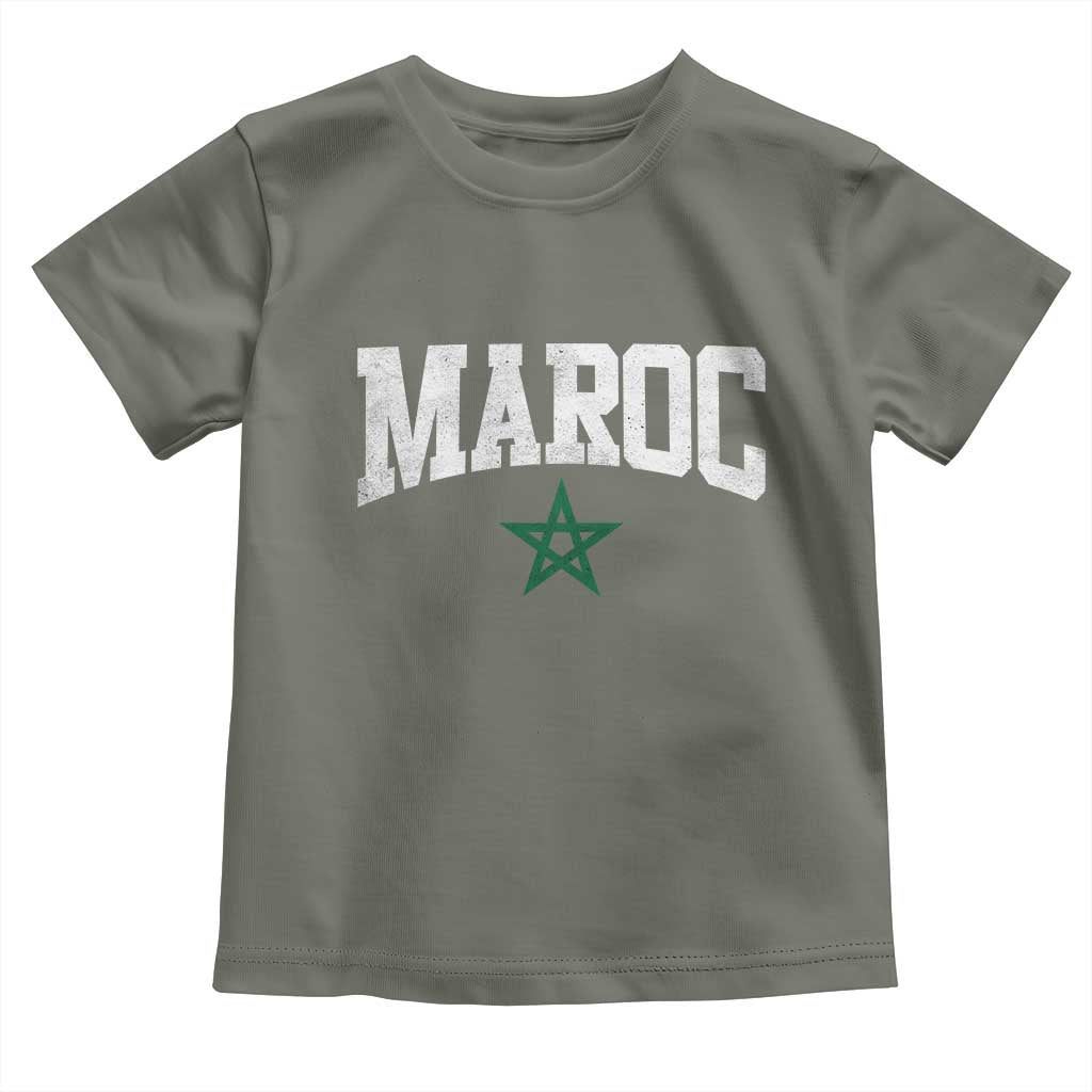 Morocco Maroc Pride Toddler T Shirt Moroccan Heritage Vintage Green Star