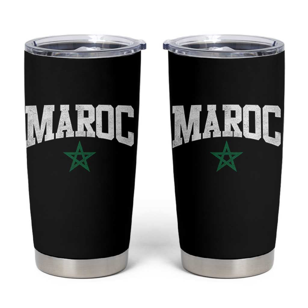 Morocco Maroc Pride Tumbler Cup Moroccan Heritage Vintage Green Star