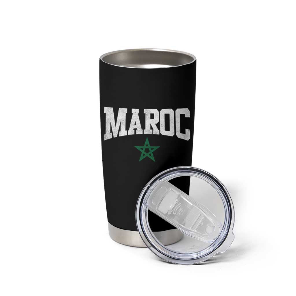 Morocco Maroc Pride Tumbler Cup Moroccan Heritage Vintage Green Star
