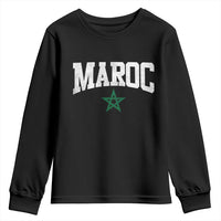 Morocco Maroc Pride Youth Sweatshirt Moroccan Heritage Vintage Green Star