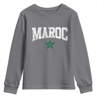 Morocco Maroc Pride Youth Sweatshirt Moroccan Heritage Vintage Green Star