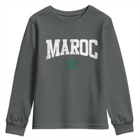 Morocco Maroc Pride Youth Sweatshirt Moroccan Heritage Vintage Green Star
