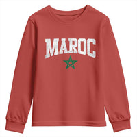 Morocco Maroc Pride Youth Sweatshirt Moroccan Heritage Vintage Green Star