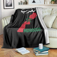 Proud Moroccan Vintage Marocco Map with Arabic Characters Throw Blanket