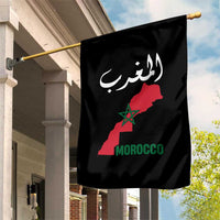 Proud Moroccan Vintage Marocco Map with Arabic Characters Garden Flag