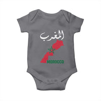 Proud Moroccan Vintage Marocco Map with Arabic Characters Baby Onesie