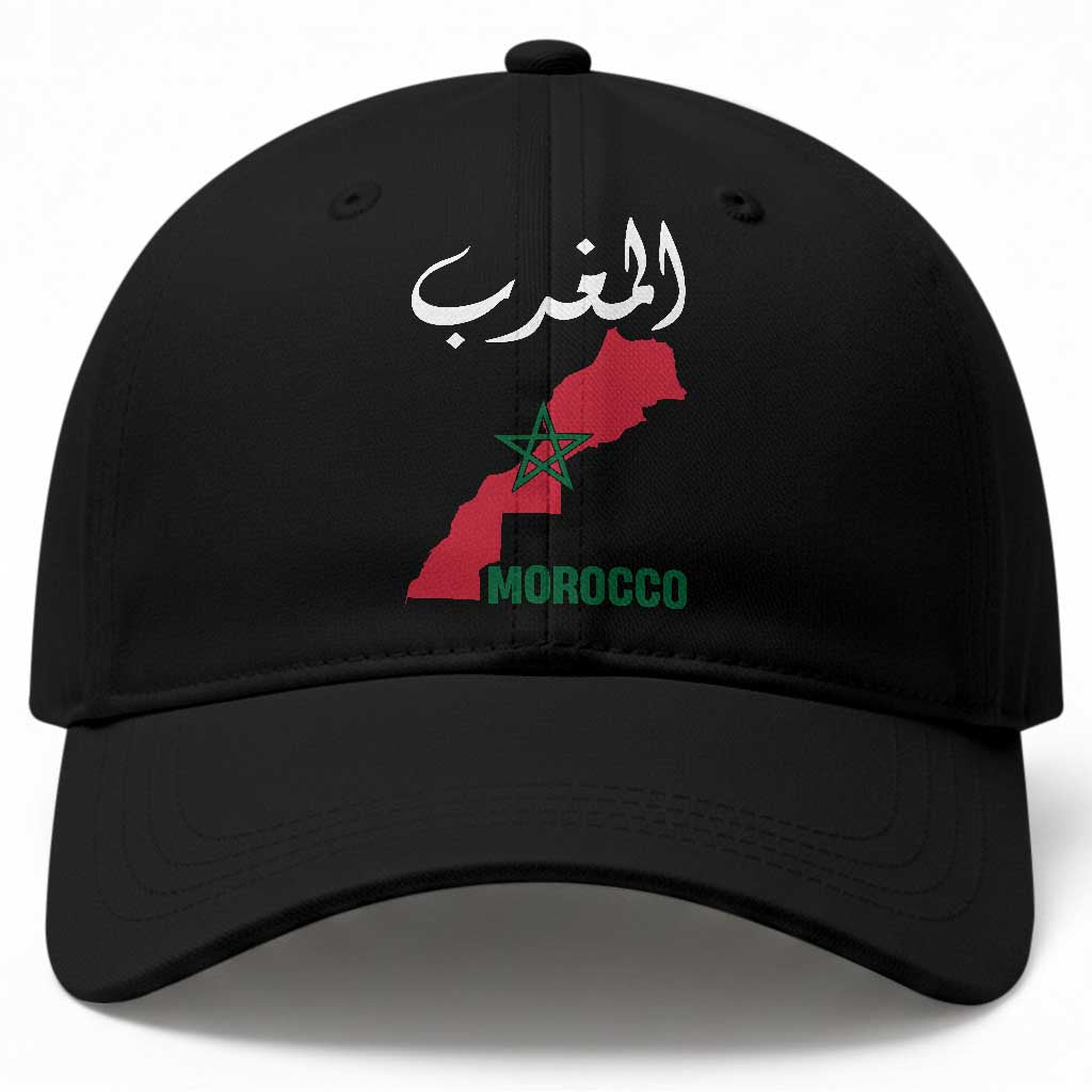 Proud Moroccan Vintage Marocco Map with Arabic Characters Baseball Cap