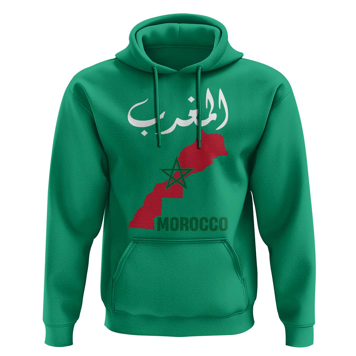 Proud Moroccan Vintage Marocco Map with Arabic Characters Hoodie