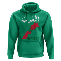 Proud Moroccan Vintage Marocco Map with Arabic Characters Hoodie