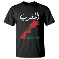 Proud Moroccan Vintage Marocco Map with Arabic Characters T Shirt
