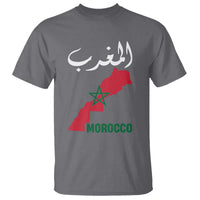 Proud Moroccan Vintage Marocco Map with Arabic Characters T Shirt