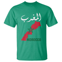 Proud Moroccan Vintage Marocco Map with Arabic Characters T Shirt