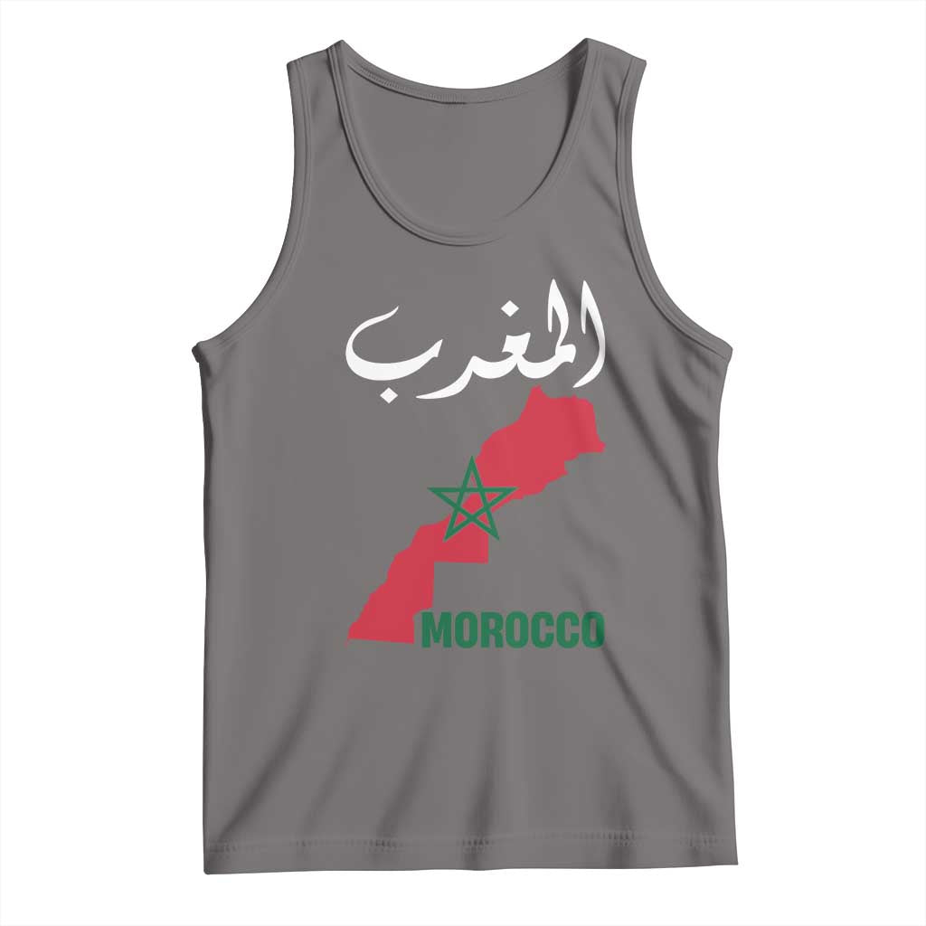 Proud Moroccan Vintage Marocco Map with Arabic Characters Tank Top