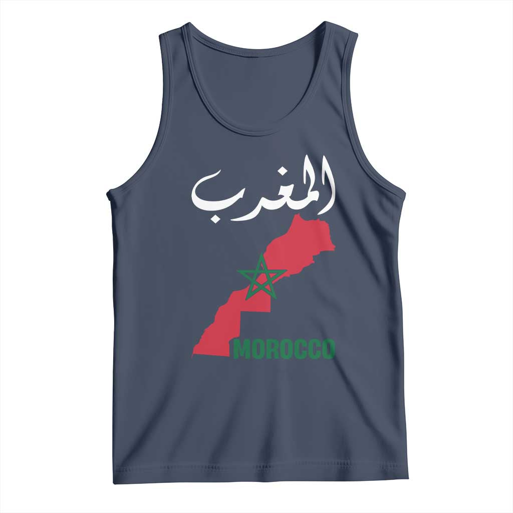 Proud Moroccan Vintage Marocco Map with Arabic Characters Tank Top
