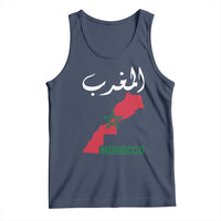 Proud Moroccan Vintage Marocco Map with Arabic Characters Tank Top