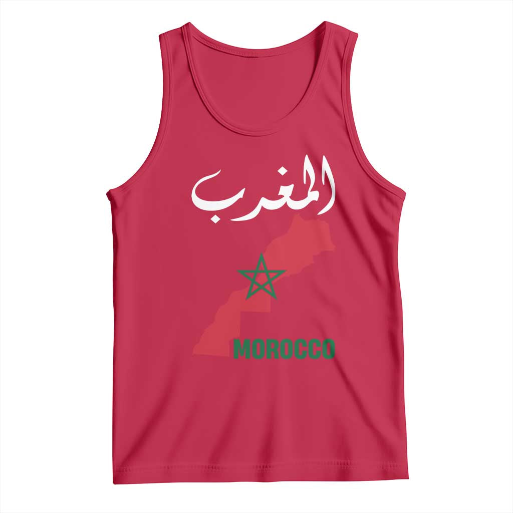 Proud Moroccan Vintage Marocco Map with Arabic Characters Tank Top
