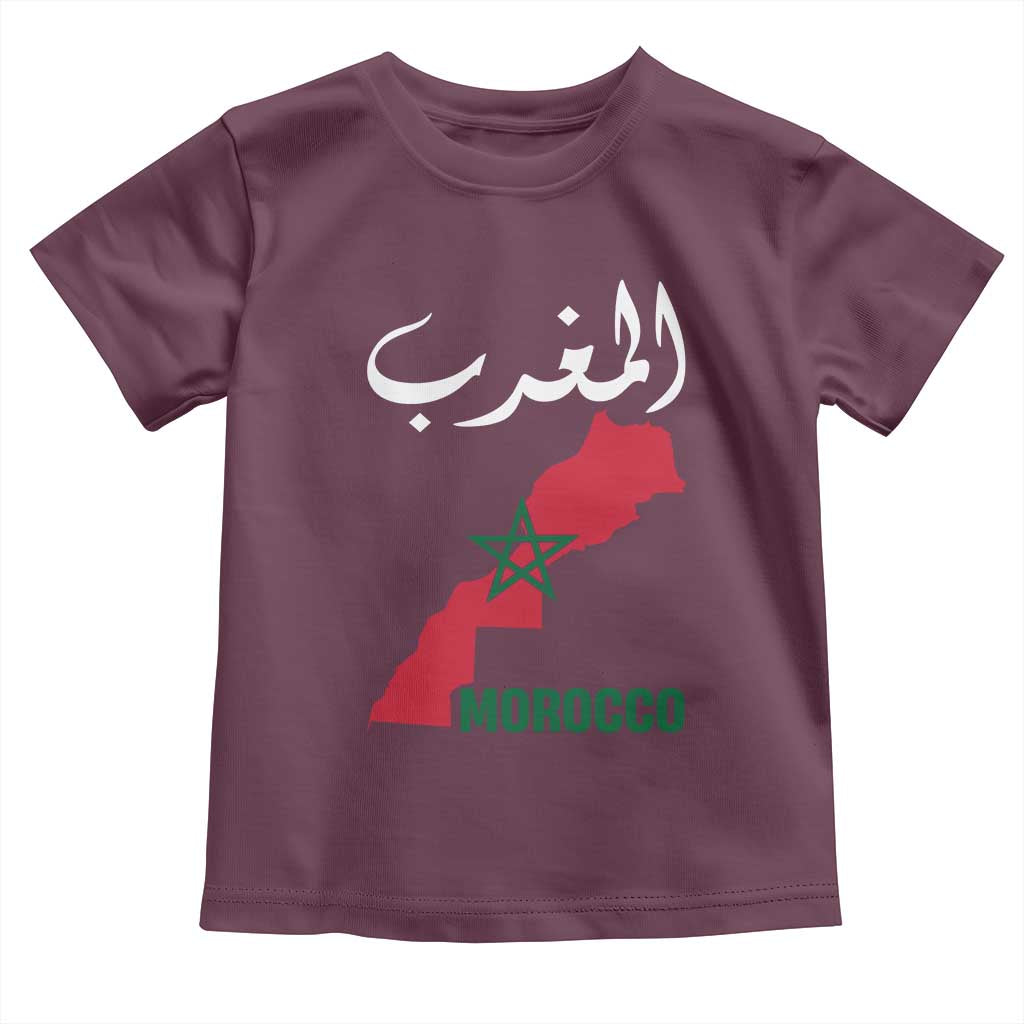 Proud Moroccan Vintage Marocco Map with Arabic Characters Toddler T Shirt