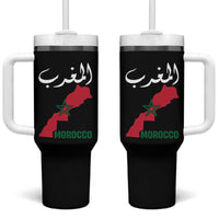 Proud Moroccan Vintage Marocco Map with Arabic Characters Tumbler With Handle