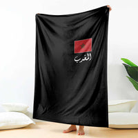 Moroccan Heritage Vintage Marocco Flag with Arabic Characters Throw Blanket