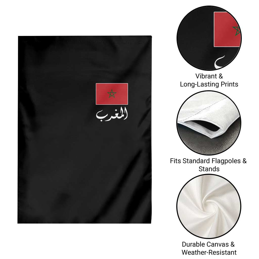Moroccan Heritage Vintage Marocco Flag with Arabic Characters Garden Flag