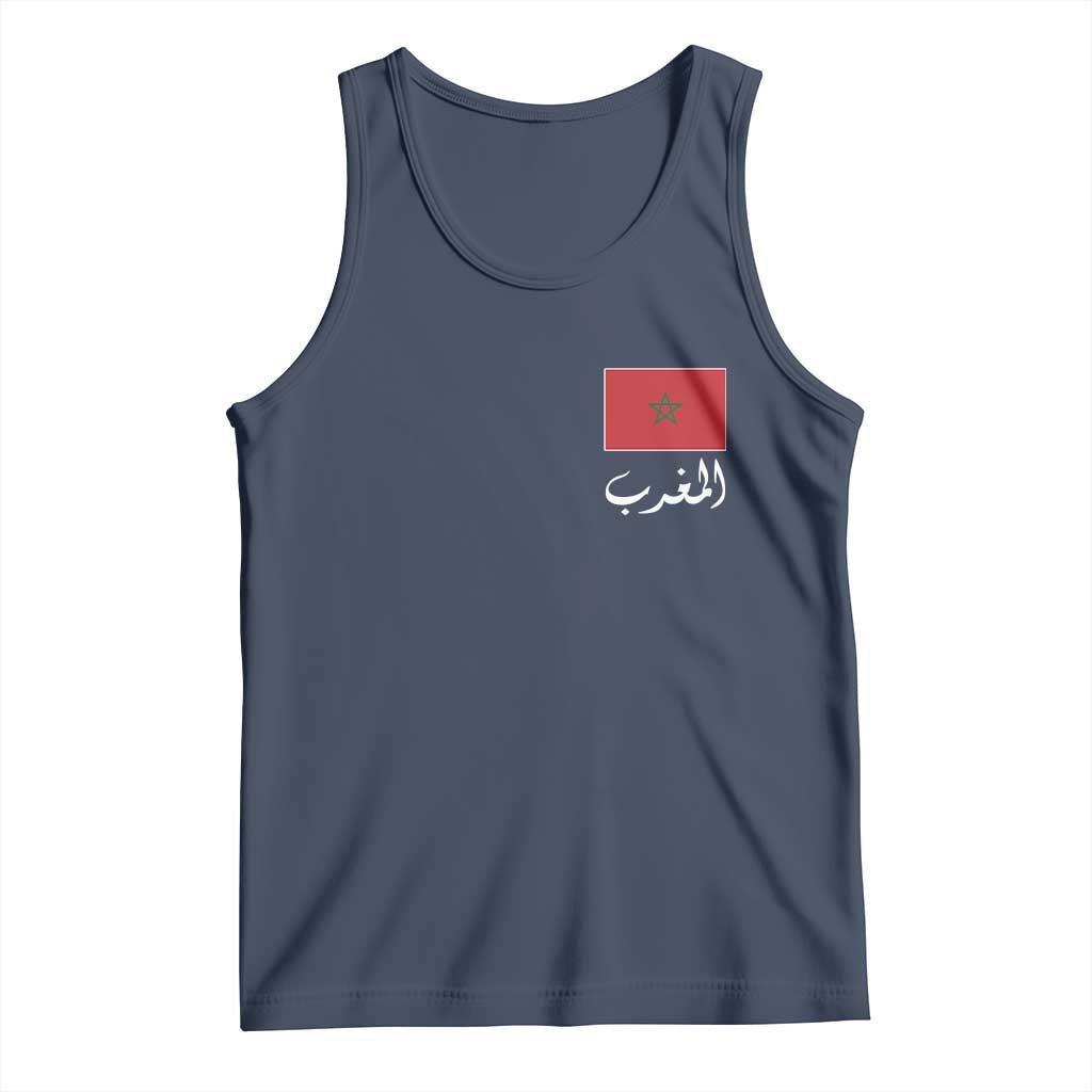 Moroccan Heritage Vintage Marocco Flag with Arabic Characters Tank Top