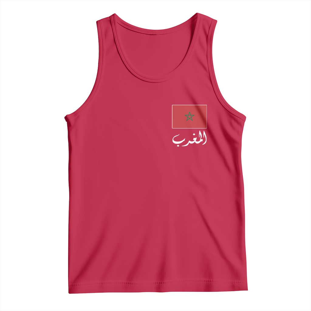 Moroccan Heritage Vintage Marocco Flag with Arabic Characters Tank Top