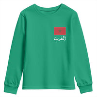 Moroccan Heritage Vintage Marocco Flag with Arabic Characters Youth Sweatshirt