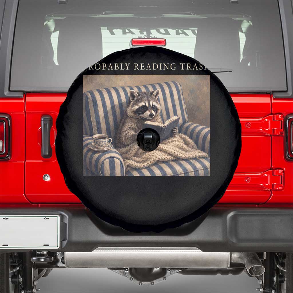 Funny Raccoon Book Lover Spare Tire Cover Probably Reading Trash Bookworms Teachers