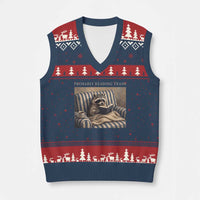 Funny Raccoon Book Lover V-Neck Knit Sweater Vest Probably Reading Trash Bookworms Teachers