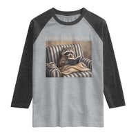 Funny Raccoon Book Lover Raglan Shirt Probably Reading Trash Bookworms Teachers