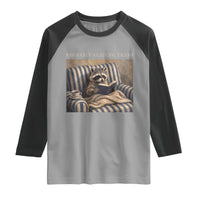 Funny Raccoon Book Lover Raglan Shirt Probably Reading Trash Bookworms Teachers