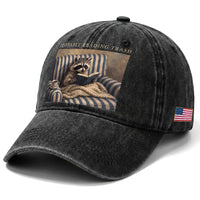 Funny Raccoon Book Lover Washed Cotton Baseball Cap Probably Reading Trash Bookworms Teachers