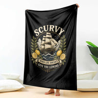Scurvy When Life Doesnt Give You Lemons Throw Blanket Funny Pirate Lemon Vitamin C